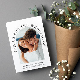 エレガント写真ア結婚ーチ 招待状