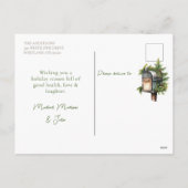 エレガント写真コージークリスマス シーズンポストカード (裏面)