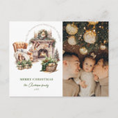 エレガント写真コージークリスマス シーズンポストカード (正面)