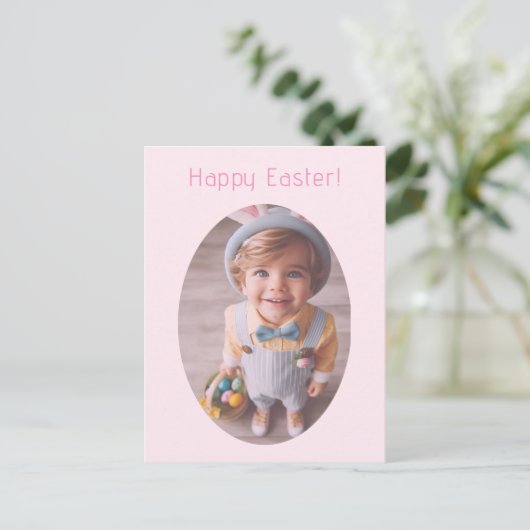 エレガント写真パーソナライズされたピッエレガントクイースター シーズンポストカード (スタンド正面)