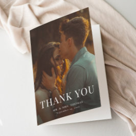 エレガント写真ミニマルの種結婚類 サンキューカード