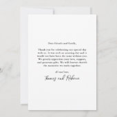 エレガント写真ミニマルの種結婚類 サンキューカード (裏面)