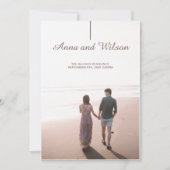 エレガント写真モダンの発表結婚付き 招待状 (正面)