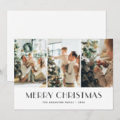エレガント写真モダンコラージュMerry Christmasカード シーズンカード (正面/裏面)