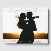 エレガント写真モダン金ゴールドシルバーバラ結婚ズ ゲストブック (裏面)