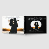 エレガント写真モダン金ゴールドシルバーバラ結婚ズ ゲストブック (全面)