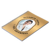 エレガント写真モダン金ゴールドブラック頭が切れることわざ ノートブック (左側)