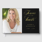 エレガント写真モダン黒人葬儀記念金ゴールド ゲストブック (正面)