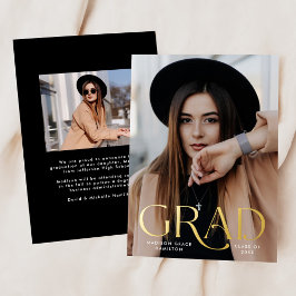 エレガント写真箔卒業発表 箔招待状
