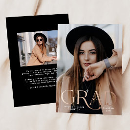 エレガント写真箔卒業発表 箔招待状