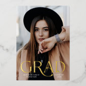 エレガント写真箔卒業発表 箔招待状 (正面)