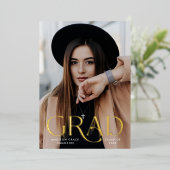 エレガント写真箔卒業発表 箔招待状 (立ち正面)