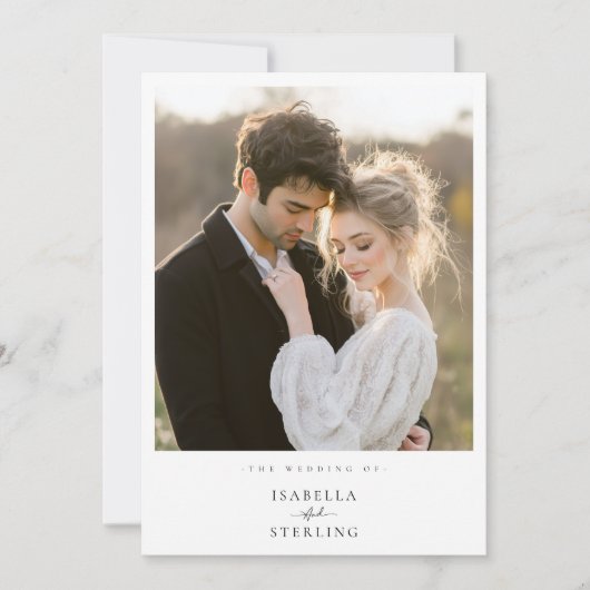 エレガント写真素朴ミニマル結婚式招待状 招待状