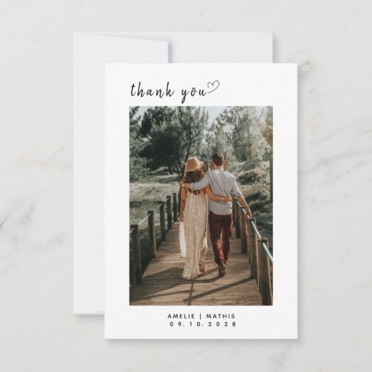 エレガント写真結婚のサンキューカード サンキューカード (正面)
