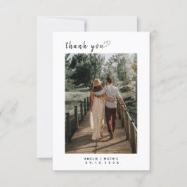 エレガント写真結婚のサンキューカード サンキューカード