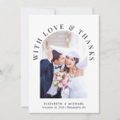 エレガント写真結婚アーチ サンキューカード (正面)