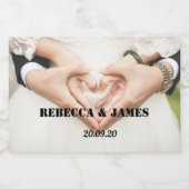 エレガント写真結婚ミニワきらめくインボトルL スパークリングワインラベル (シングルラベル)