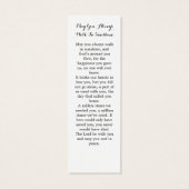 エレガント写真追悼詩ブックマーク (裏面)