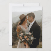 エレガント写真金ゴールド書結婚文字 招待状 (裏面)