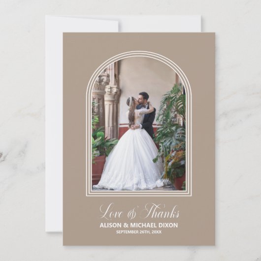 エレガント写真Arch結婚のサンキューカード サンキューカード (正面)