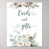 エレガント冬のカードとプレゼント ポスター (正面)