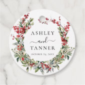 エレガント冬のクリスマスフローラ結婚ズ フェイバータグ (正面)