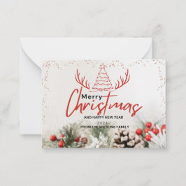 エレガント冬のクリスマスモダン素朴 ノートカード