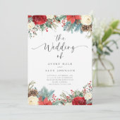 エレガント冬のクリスマス結婚休暇 招待状 (スタンド正面)