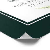 エレガント冬のフローラ結婚の歓迎サイン ポスター (角)