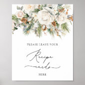 エレガント冬のフローラ離れレシピカード ポスター (正面)