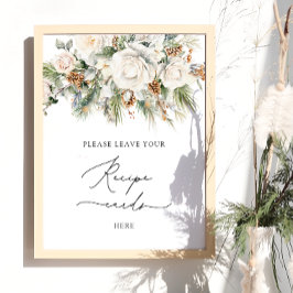 エレガント冬のフローラ離れレシピカード ポスター