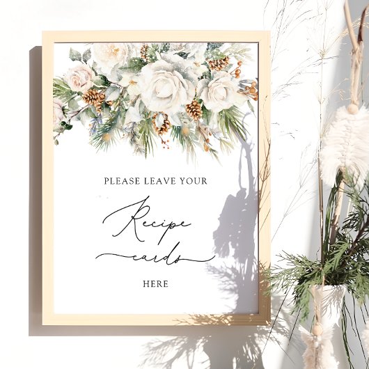 エレガント冬のフローラ離れレシピカード ポスター