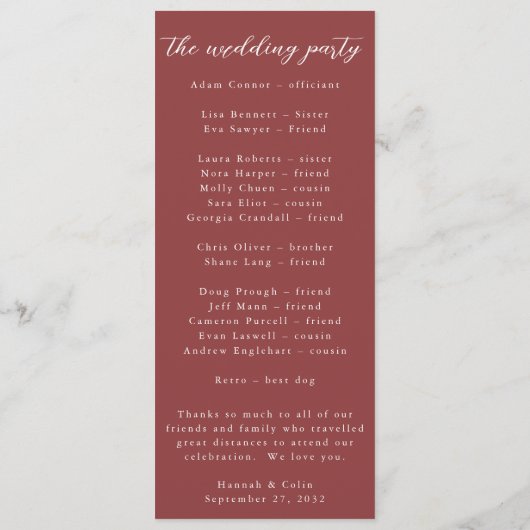 エレガント冬の果実の赤い緑の水色 プログラム (裏面)