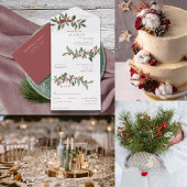 エレガント冬の果実の赤い緑の水色 メニュー