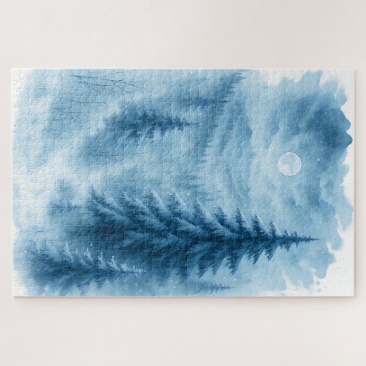 エレガント冬の森の企業のホリデーギフト ジグソーパズル (横)