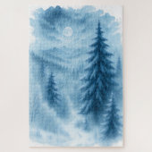 エレガント冬の森の企業のホリデーギフト ジグソーパズル (縦)