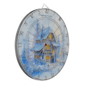 エレガント冬の森の企業のホリデーギフト ダーツボード (正面左)