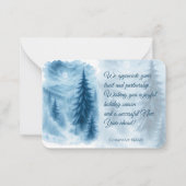 エレガント冬の森の企業のホリデーギフト ノートカード (正面)