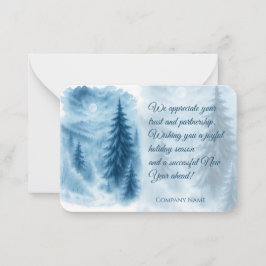 エレガント冬の森の企業のホリデーギフト ノートカード