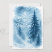 エレガント冬の森の企業のホリデーギフト 招待状 (裏面)