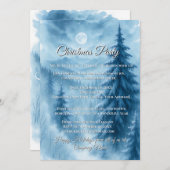 エレガント冬の森の企業のホリデーギフト 招待状 (正面/裏面)