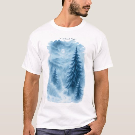 エレガント冬の森の企業のホリデーギフト Tシャツ (正面)