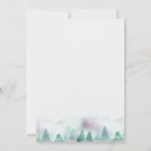 エレガント冬の森の新年のパーティー 招待状 (裏面)