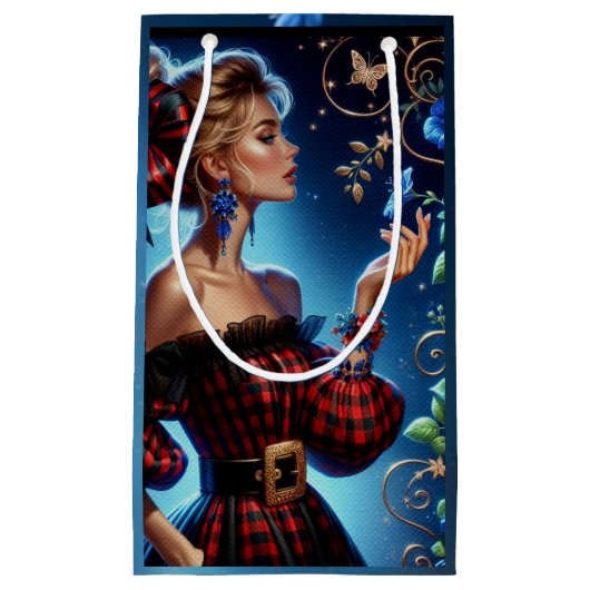 エレガント冬の私の忘れタペストリー スモールペーパーバッグ (正面)