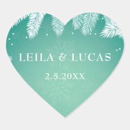 エレガント冬の結パーソナライズされた婚 ハートシール