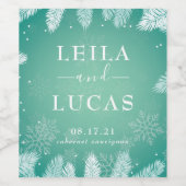 エレガント冬の結パーソナライズされた婚 ワインラベル (シングルラベル)