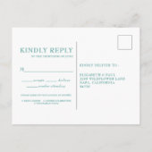 エレガント冬の結婚式と食事の選択RSVP インビテーションポストカード (裏面)