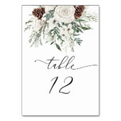 エレガント冬の結婚式テーブル テーブルナンバー (正面)