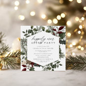 エレガント冬の緑の写真投げ結婚出し 招待状