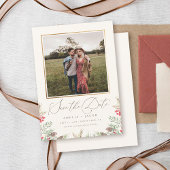 エレガント冬の緑の水の色結婚の写真 セーブザデート